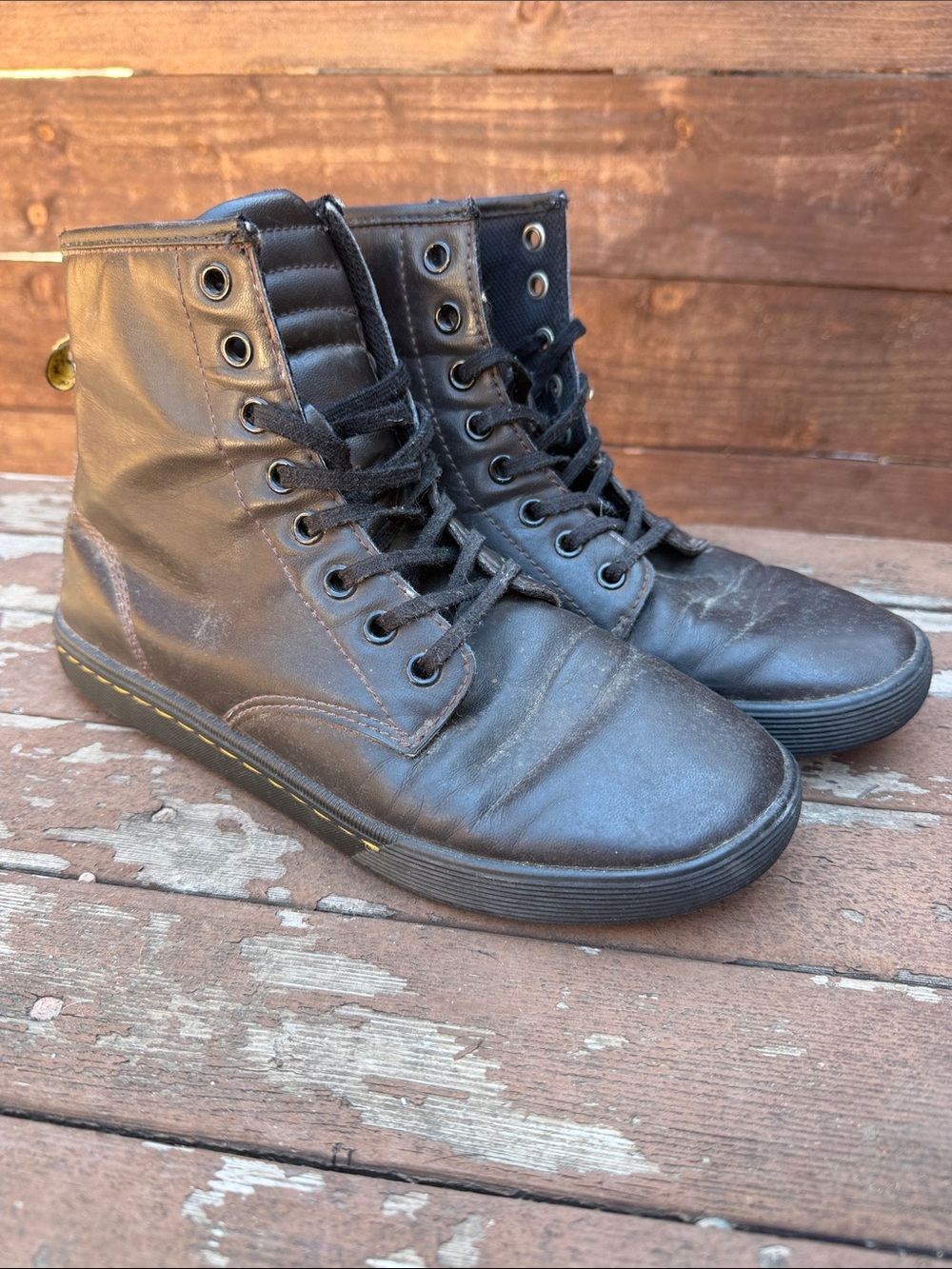 Dr. Martens Brown Leather Lace-Up Ankle Boots